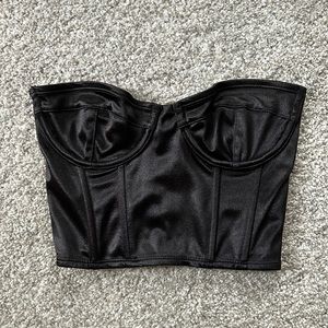 Edikted Black Satin Corset